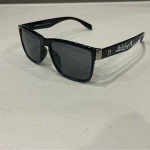 Quicksilver Sports Square Sunglasses Black Frame Dark Smoke Lens White Logo